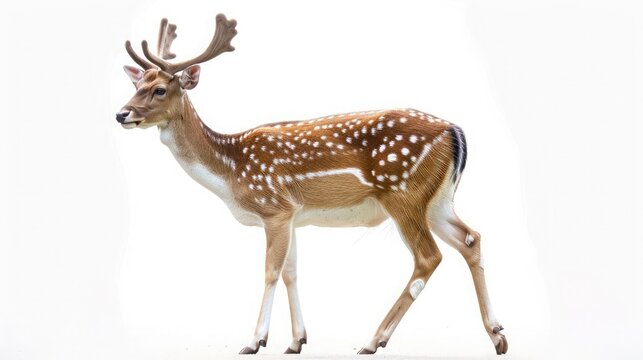 deer on isolated white background.