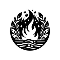 Vector Logo of a Crackling Fireplace. Evoking Coziness and Ambiance. Perfect for Logos, Branding, and Home Decor Businesses. High Quality Illustration, Isolated on a Clean Background.