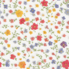 Seamless pattern Brightly colored wildflowers.