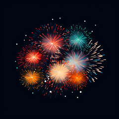 Naklejka premium Holiday Fireworks: Night Lights Joy, created by AI