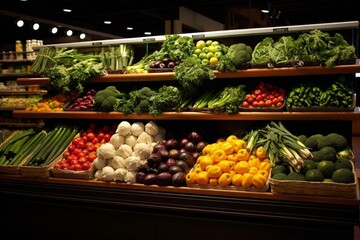 Plentiful produce section. Generative AI