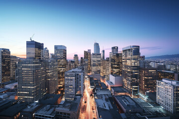 Obraz premium City Skyline at Twilight.
