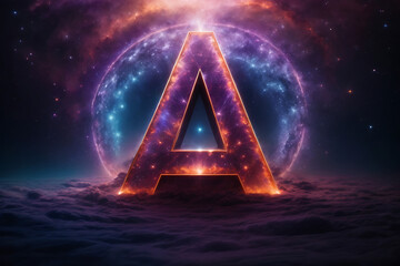 glowing letter a