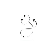stethoscope icon isolated on white background vector illustration
