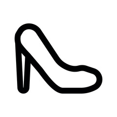 Illustration vector graphic icon of High Heels. Outline Style Icon. Clothes Themed Icon. Vector illustration isolated on white background. Perfect for website or application design.