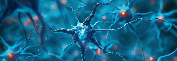 neurons concept, AI generated - obrazy, fototapety, plakaty