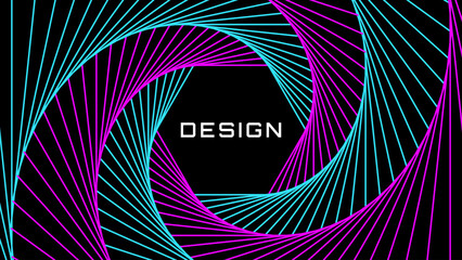 Abstract shape futuristic tech background for flyers, posters, covers, wallpapers, and other. Modern design with bright neon colors.