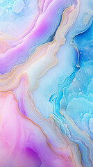 Fototapeta premium Marble abstract background with blue, pink and white colors. Liquid marble pattern.