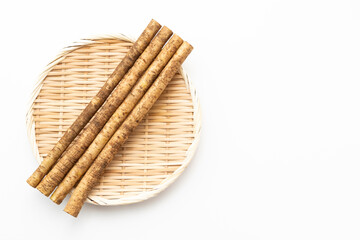 白背景にゴボウ