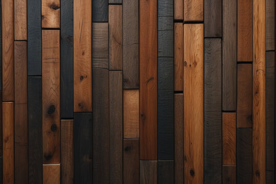 Old wooden wall with texture and burnt dark spots and wood pattern © Roman