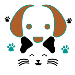 VECTORES DE PERROS, GATOS, MARCAS DE HUELLAS