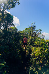 Hawaii Oahu Mount Kalaa girl on a mountain