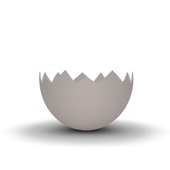 3D Illustration ,Happy Easter!  a cracked easter egg on  transparent background .