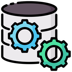 database configuration filled outline vector icon