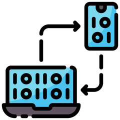 exchange data filled outline vector icon