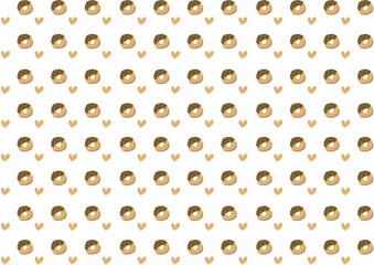 可愛い手書き風ドーナツの背景素材