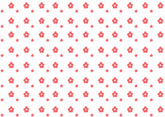 可愛い手書き風赤いお花の背景素材