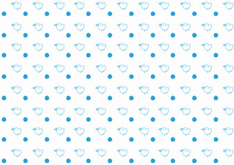 手書き風鳥とさくらんぼの背景素材