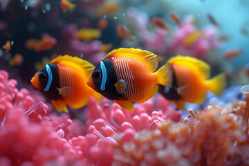 Fototapeta na wymiar Beautiful Coral Reef Ornamental Fish