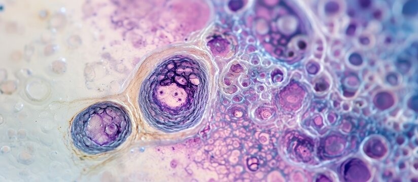 Fetal ovary: Oocyte development micrograph depicting leptotene and pachytene stages.