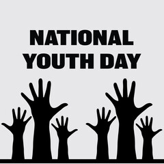 Obraz premium vector happy national youth day blue orange beige background social media, happy youth day vector illustration concept, Youth Day for banner, brochure, flyer, greeting, invitation card, logo