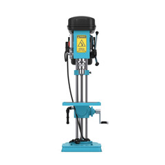 Vertical Drilling Bench Drill Press Machine. 3d Rendering