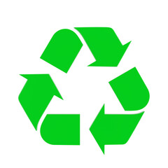 Obraz premium Green Recycle Symbol Icon Sign. 3d Rendering