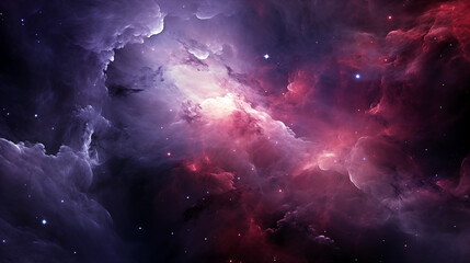 Stars, star birth, outer space purple nebula clouds, ai-generated
