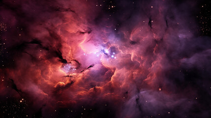 Stars, star birth, outer space purple nebula clouds, ai-generated