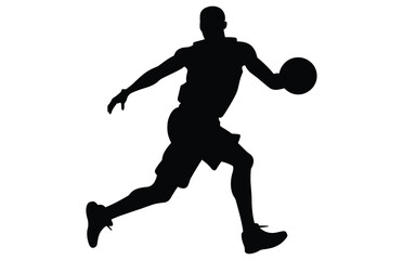 Fototapeta na wymiar Vector set of Basketball players silhouettes, Man basketball player silhouette vector 