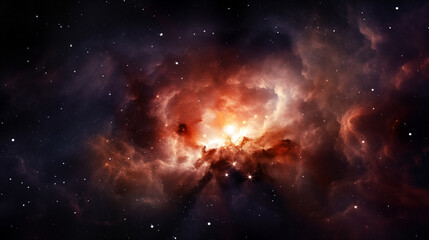 Fototapeta na wymiar Stars, Star birth, outer space purple nebula clouds, ai-generated