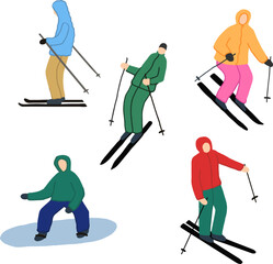 Set of a skier in action