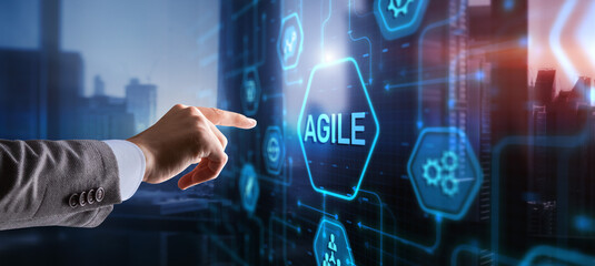 Agile software development technology business concept