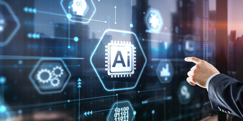 AI Artificial Intelligence concept. Technology learning