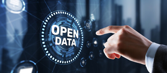 Open data api internet technology concept. Online documentation database