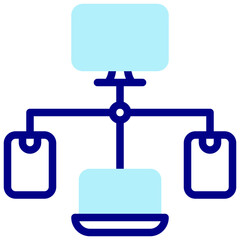 distributed data filled outline vector icon