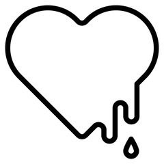 Heart line icon, concept of love isolated on white