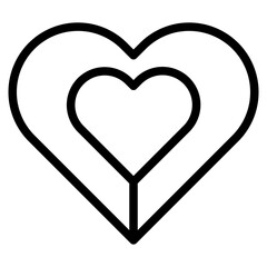 Heart line icon, concept of love isolated on white