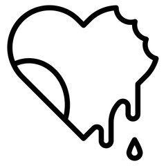 Heart line icon, concept of love isolated on white