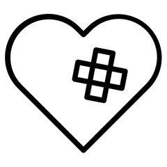 Heart line icon, concept of love isolated on white