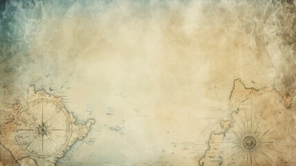 Abstract Vintage Map Background with Compass Motifs