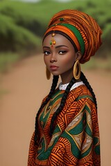 Fototapeta premium elegant african woman in a traditional dress