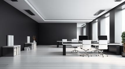 An empty, clean and sophisticated office
