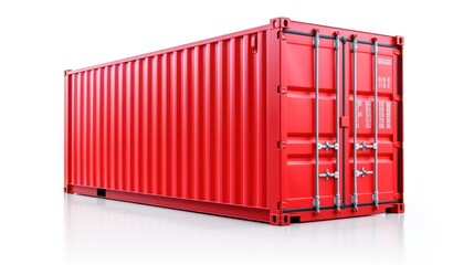 A blue shipping container, white background, in a watercolor style, white background.