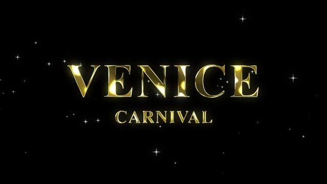 venice carnival gold animated happy venice carnival gold with sparkling star alpha particles looping 4k