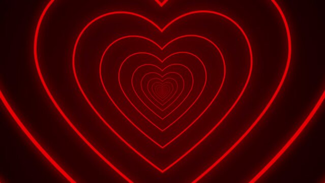 beautiful moving red heart tunnel background seasonal valentine holiday wallpaper - Powered by Adobe