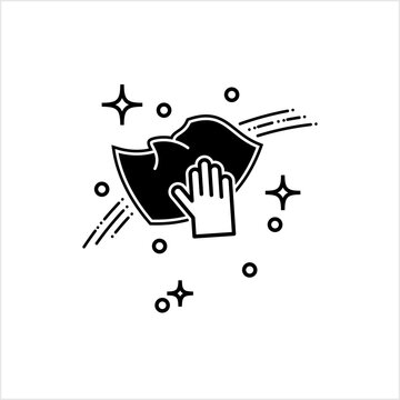 recommend clip art: Cleaning Surface With Handheld Cloth Icon, Sanitization Icon