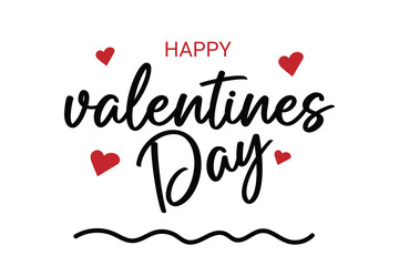 Happy Valentine's Day text Lettering heart shape