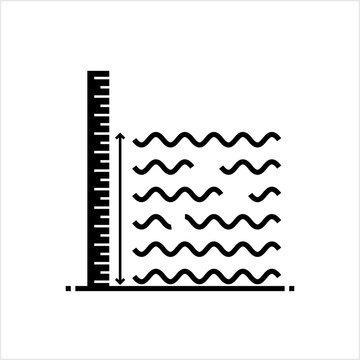 recommend clip art: Water Depth Icon, Distance From The Water Top Surface To The Bottom Of Water Surface Or Up To Land Surface