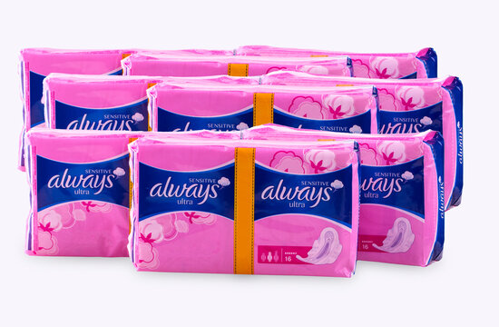 Red Package Always Maxi pads.